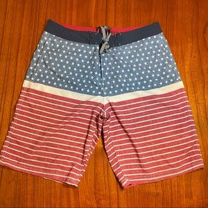 Mossimo USA American flag board shorts men’s 34